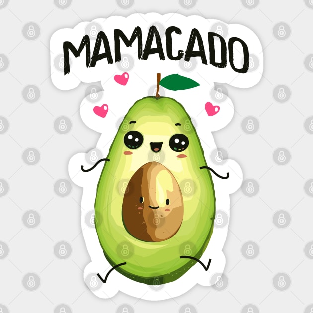 Mamacado - Avocado - Mom - Partnerlook - Pregnant Sticker by BigWildKiwi